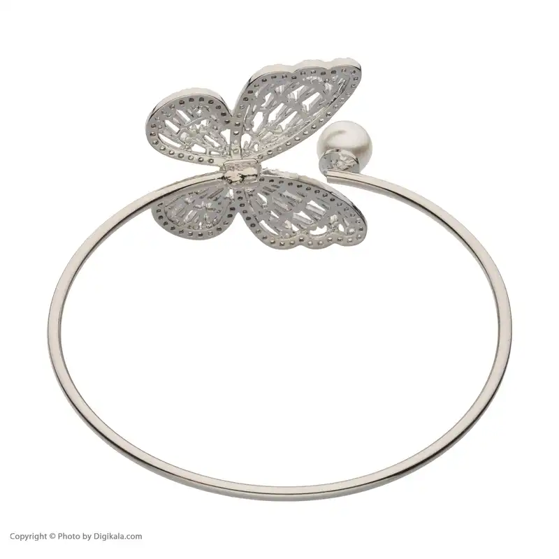 دستبند زنانه مدل پروانه نگین دار و مروارید کد Mhr-21