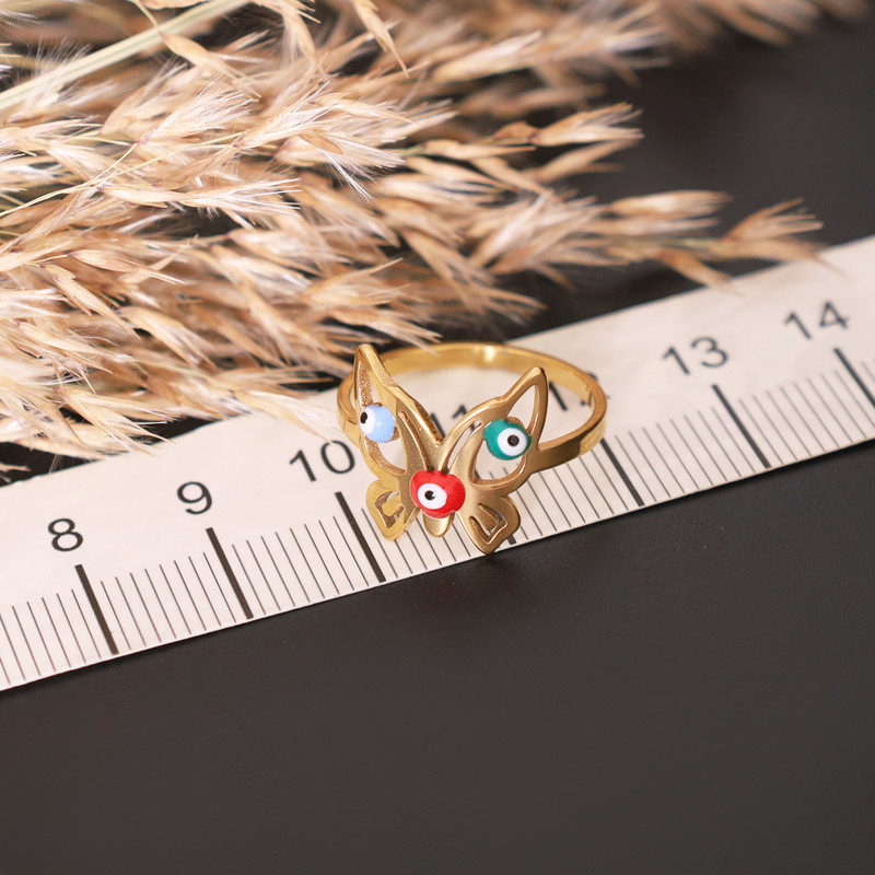 انگشتر زنانه ماصرم طرح پروانه کد Ri3093