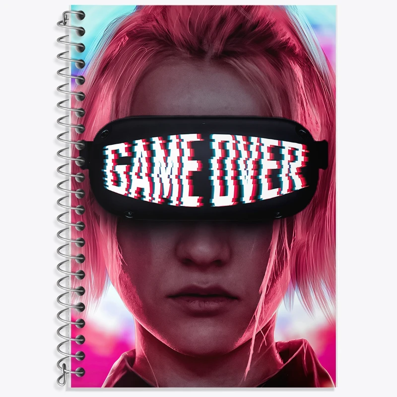 دفتر زبان 50 برگ خندالو مدل سه خط طرح Game Over کد F2387