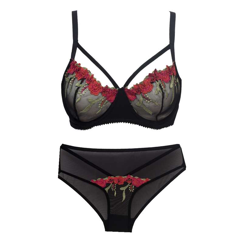 ست شورت و سوتین زنانه مدل تورگاز هارنس دار