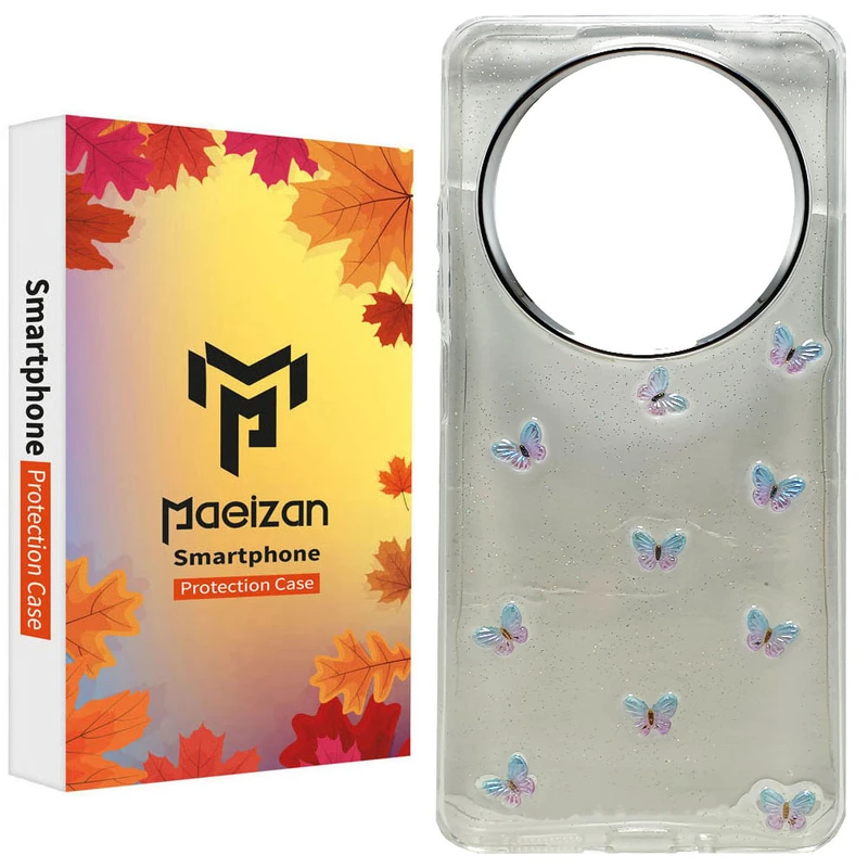 کاور پاییزان مدل پروانه شاینی طرح لاکچری مناسب برای گوشی موبایل شیائومی Redmi 14C / Poco C75