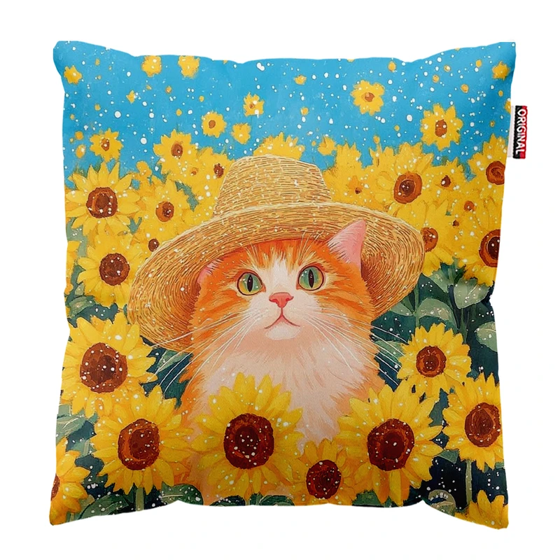 کوسن پاد آفرین مدل فانتزی طرح گربه کد PK402369 سایز 40*40 سانتی متر