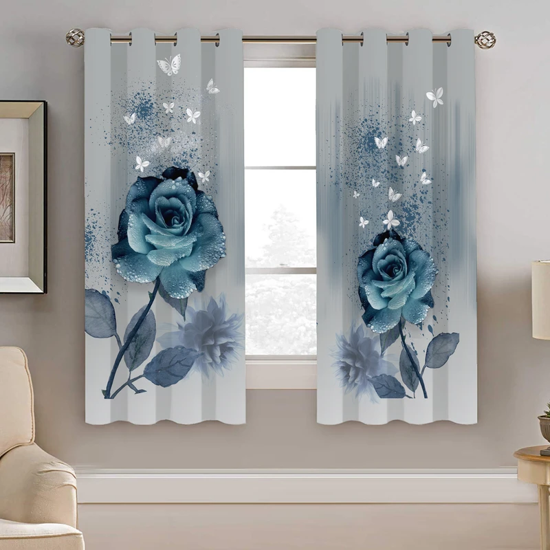 پرده نیروانا طرح گل و پروانه مدل هازان کد 8711 سایز 140×200 سانتی متر