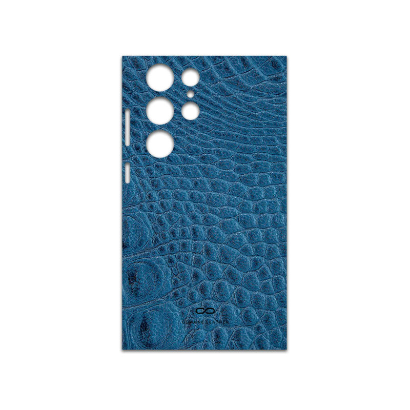 برچسب پوششی ماهوت مدل Blue-Crocodile-Leather مناسب برای گوشی موبایل سامسونگ Galaxy S23 Ultra