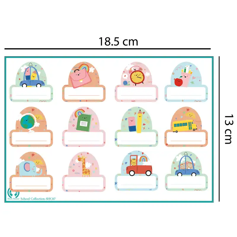 برچسب میو استیکر مدل نام و نام خانوادگی کد SHC07