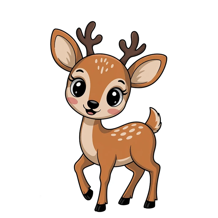 استیکر پارچه و لباس پاد آفرین مدل کیوت کارتونی بامزه طرح گوزن کد S2729