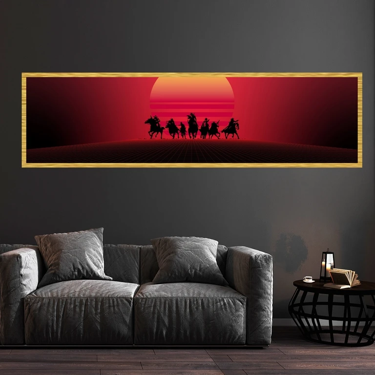 تابلو بکلیت طرح غروب افتاب و کویر مدل کشیده T-7387