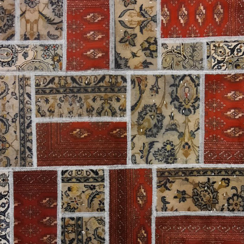 کلاژ فرش دستباف مستطیل دو متری مدل چهل تکه کد NKP.CO.N1