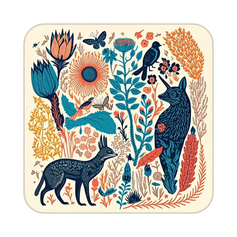 زیر لیوانی کاکتی طرح حیوانات رنگی مدل mp26238