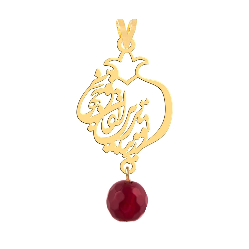 آویز گردنبند طلا 18 عیار زنانه فرشته طرح انار تو زیباترین اتفاق جهانی WNLASZ-000048