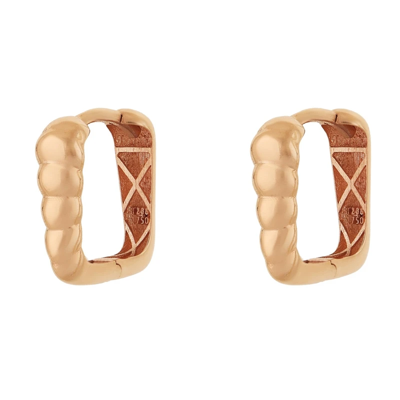گوشواره حلقه ای طلا 18 عیار زنانه هور گالری مدل کاترین کد HCE506