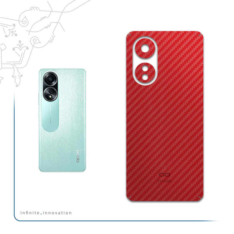 برچسب پوششی ماهوت مدل Red-Fiber مناسب برای گوشی موبایل اپو A58 4G