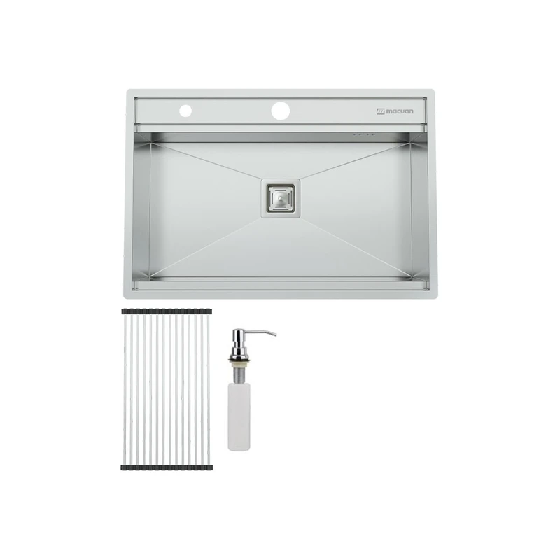 عکس شماره 2 : سینک ظرفشویی استیل توکار یک لگنه مکوان مدل ms74-basic