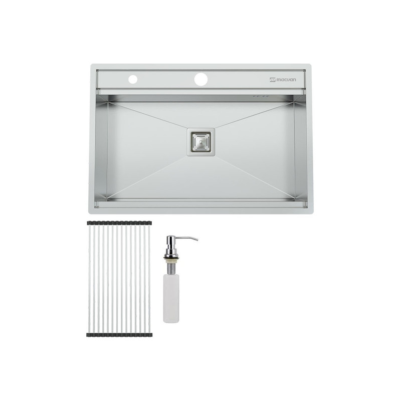 سینک ظرفشویی استیل توکار یک لگنه مکوان مدل MS74-Basic