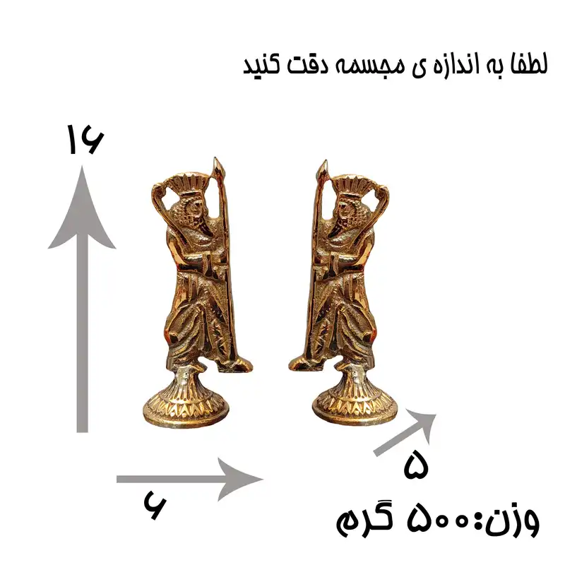 دکوری برنجی مدل سرباز مجموعه دو عددی