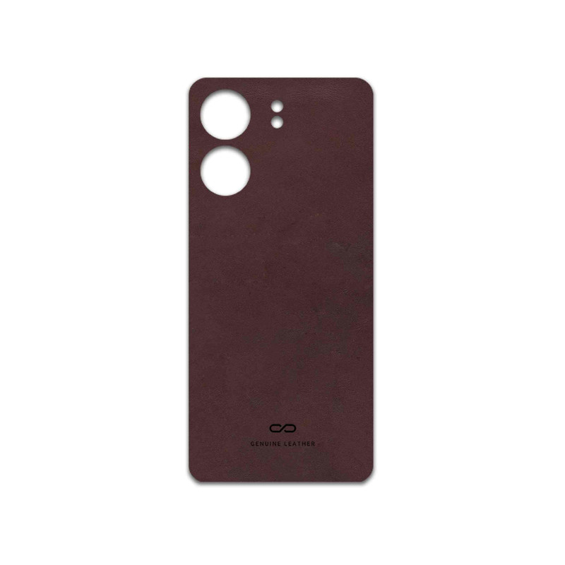 برچسب پوششی ماهوت مدل Matte-Dark-Brown-Leather مناسب برای گوشی موبایل شیائومی Redmi 13C