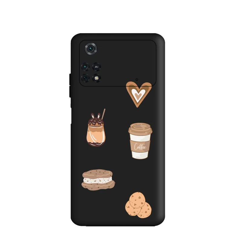 کاور قاب گارد طرح کافی شاپ کد t6127 مناسب برای گوشی موبایل شیائومی Poco M4 Pro 4G