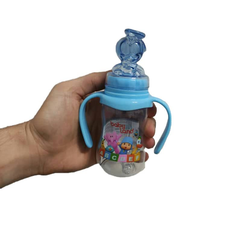 شیشه شیر بیبی لند مدل اردک طرح دسته دار کد 509 گنجایش 150میلی لیتر