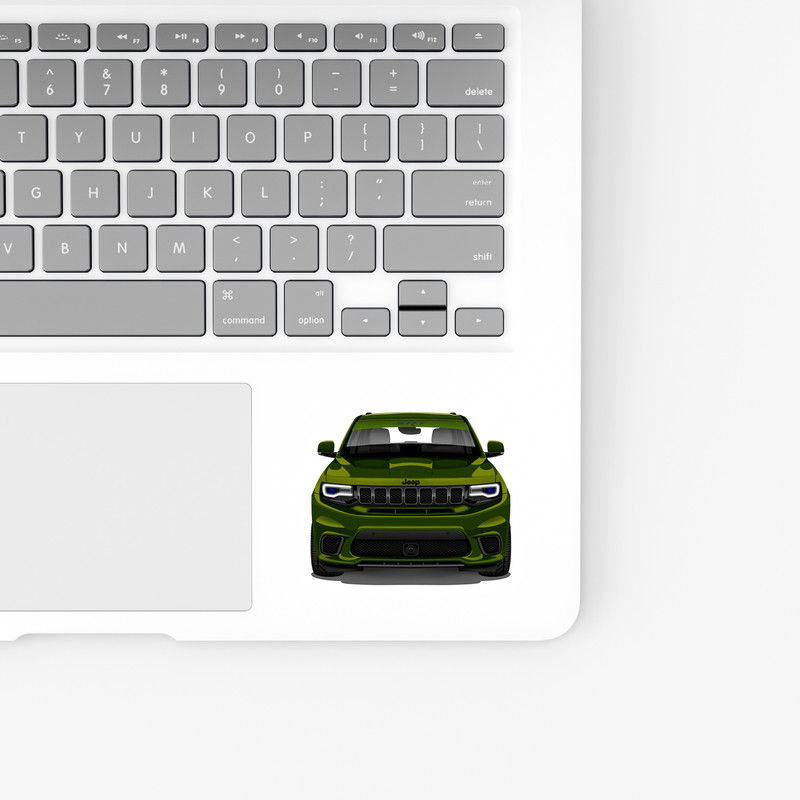 استیکر لپ تاپ بووم طرح ماشین مدل Jeep سبز کد JC04
