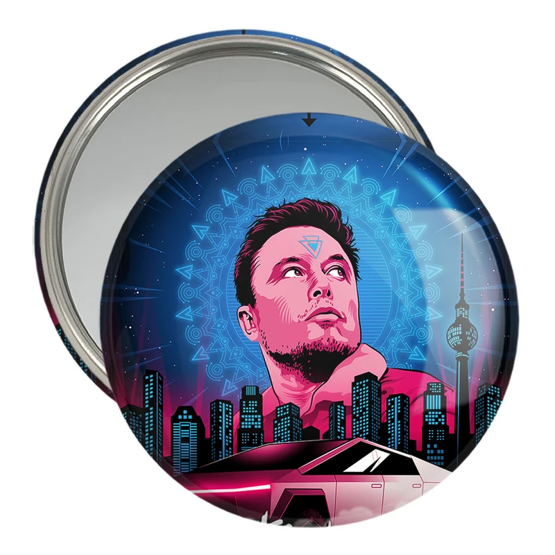 آینه جیبی خندالو مدل ایلان ماسک Elon Musk  کد 10915