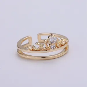  انگشتر طلا 18 عیار زنانه قیراط طرح تاج کد GH2801