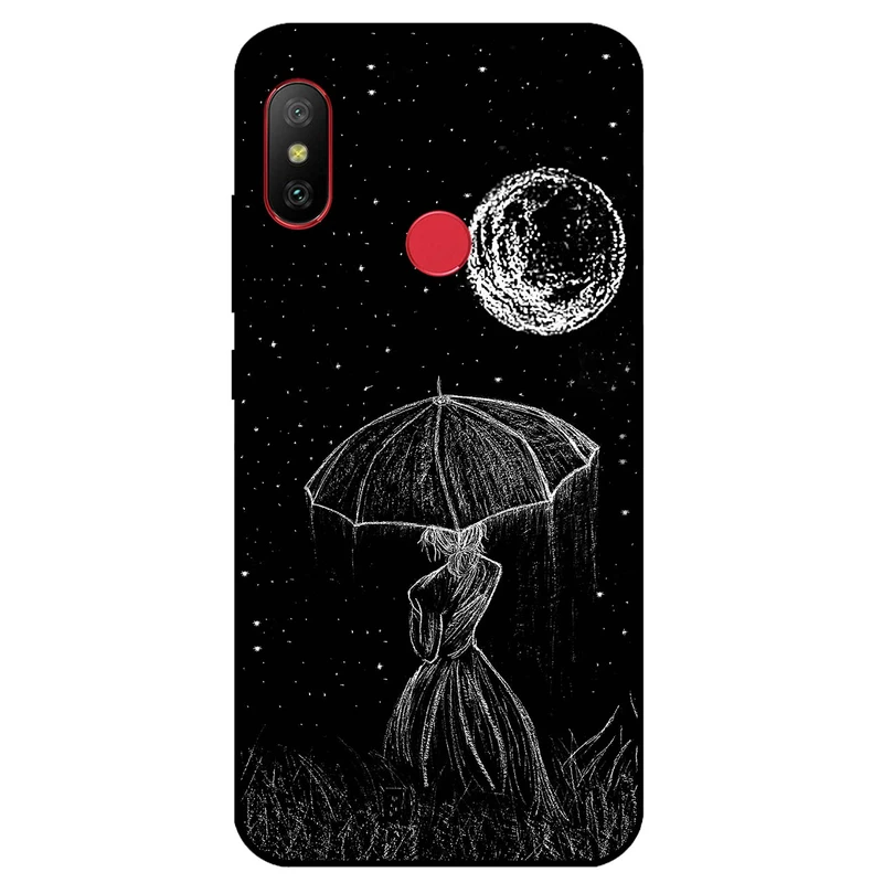 کاور مگافون طرح دختر و ماه مدل 1369 مناسب برای گوشی موبایل شیائومی Redmi 6 Pro / Mi A2 Lite  