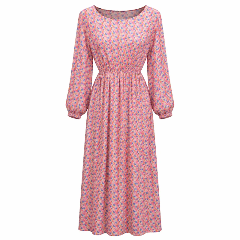 پیراهن ساحلی یقه گرد زنانه مدل گلدار 471