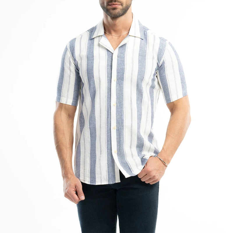 پیراهن آستین کوتاه یقه انگلیسی مردانه ام کی مدل 1897