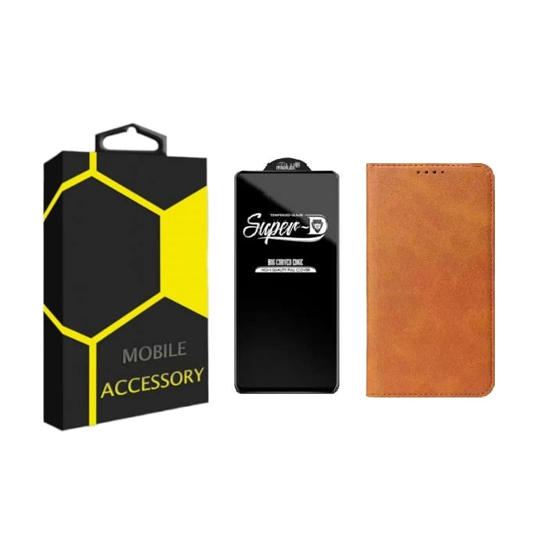 کیف کلاسوری چرمی مدل CL-AD مناسب برای گوشی موبایل شیائومی Poco C31 به همراه محافظ صفحه نمایش