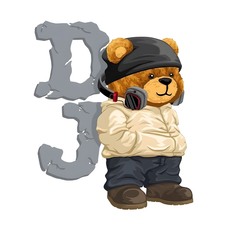 استیکر پارچه و لباس پاد آفرین مدل کارتونی طرح خرس تدی کد S3636