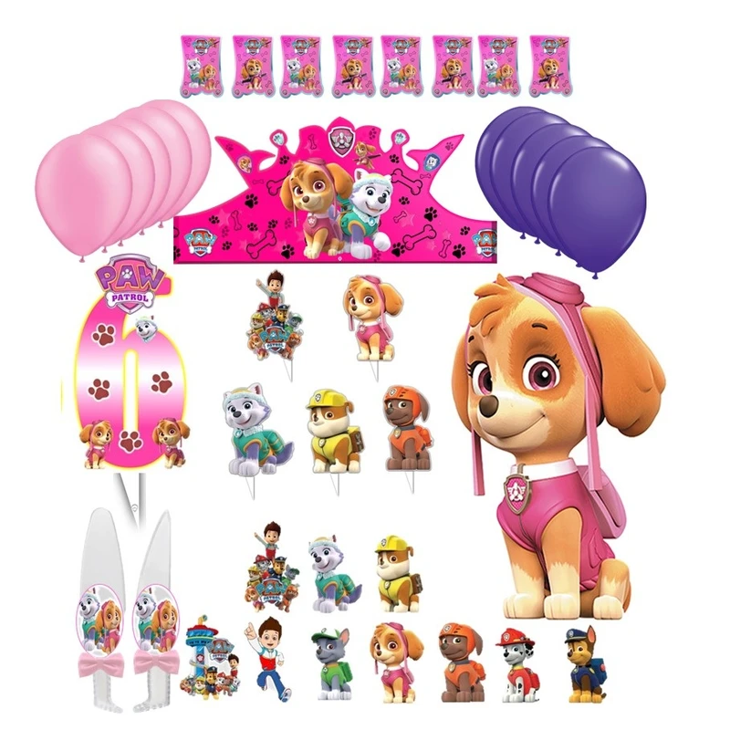 مجموعه 38 عددی دکور تم تولد مدل سگهای نگهبان طرح اسکای کد 06