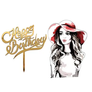 تاپر تزیین کیک مدل دختر آبرنگی مجموعه دو عددی