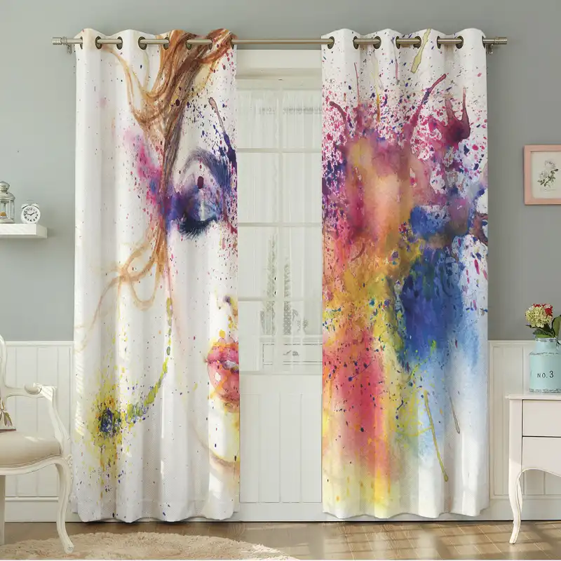 پرده نیروانا طرح چهره   مدل مخمل کد 4975سایز 140×280 سانتی متر