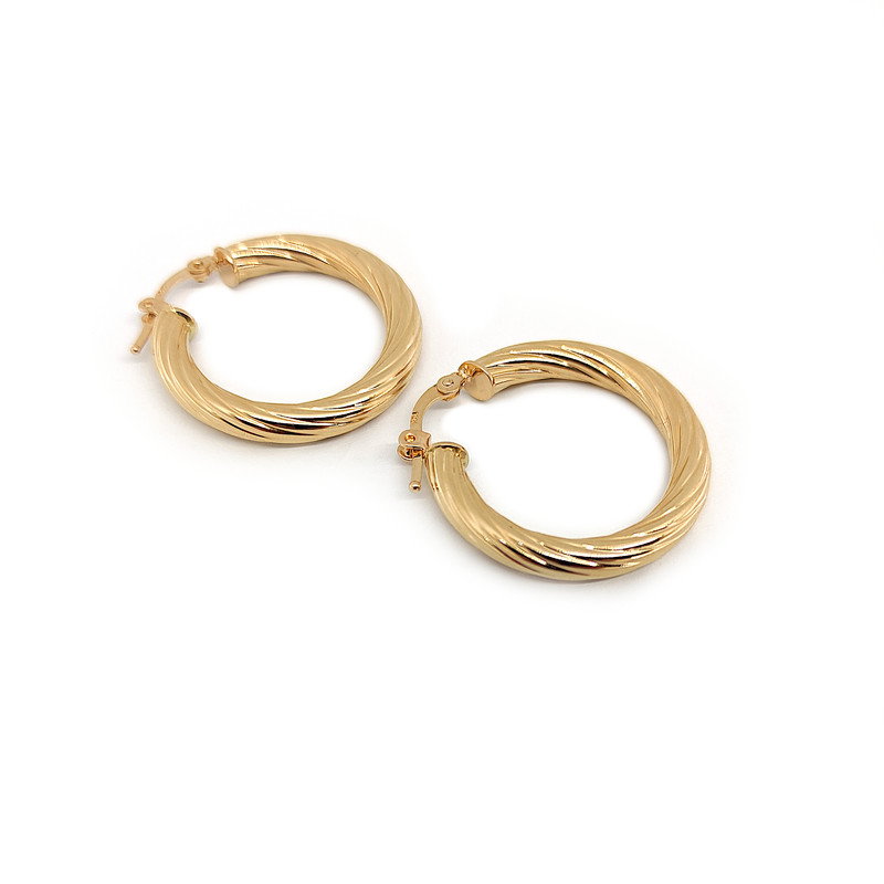 گوشواره حلقه ای طلا 18 عیار زنانه طلا و جواهرسازی افرا مدل رویال ۴۰۲ - 3