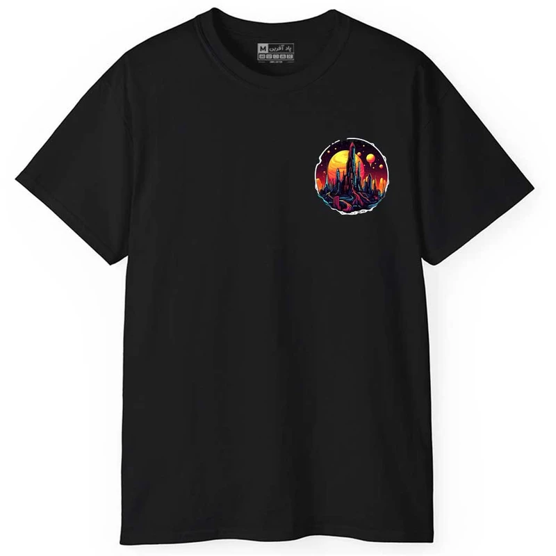 تی شرت آستین کوتاه مردانه پاد آفرین مدل اسپرت کهکشانی خفن کد 0349