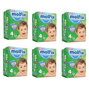 پوشک بچه مولفیکس کد 4 بسته 12 عددی مجموعه 6 عددی