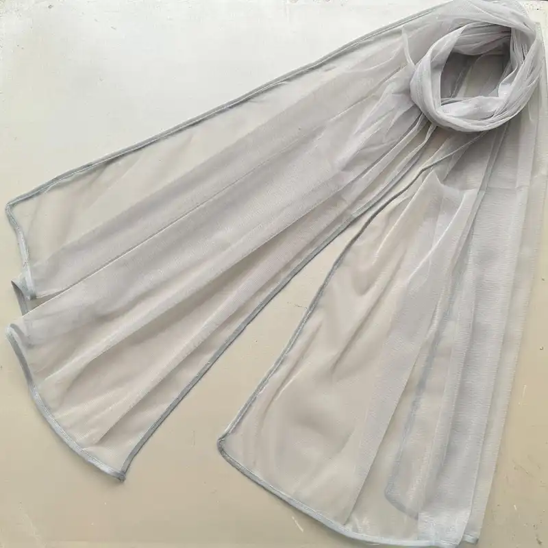 شال زنانه مدل ساده توری مهمانی دور نوار دوزی شده تابستانی کد 5