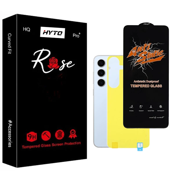محافظ صفحه نمایش هیتو مدل Rose Antistatic Touch مناسب برای گوشی موبایل سامسونگ Galaxy s24 fe به همراه محافظ پشت گوشی