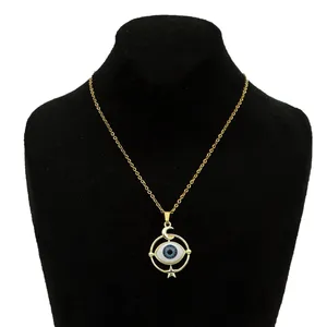 گردنبند زنانه مدل چشم ونظر ستاره و ماه  کد GZ-Beh-11