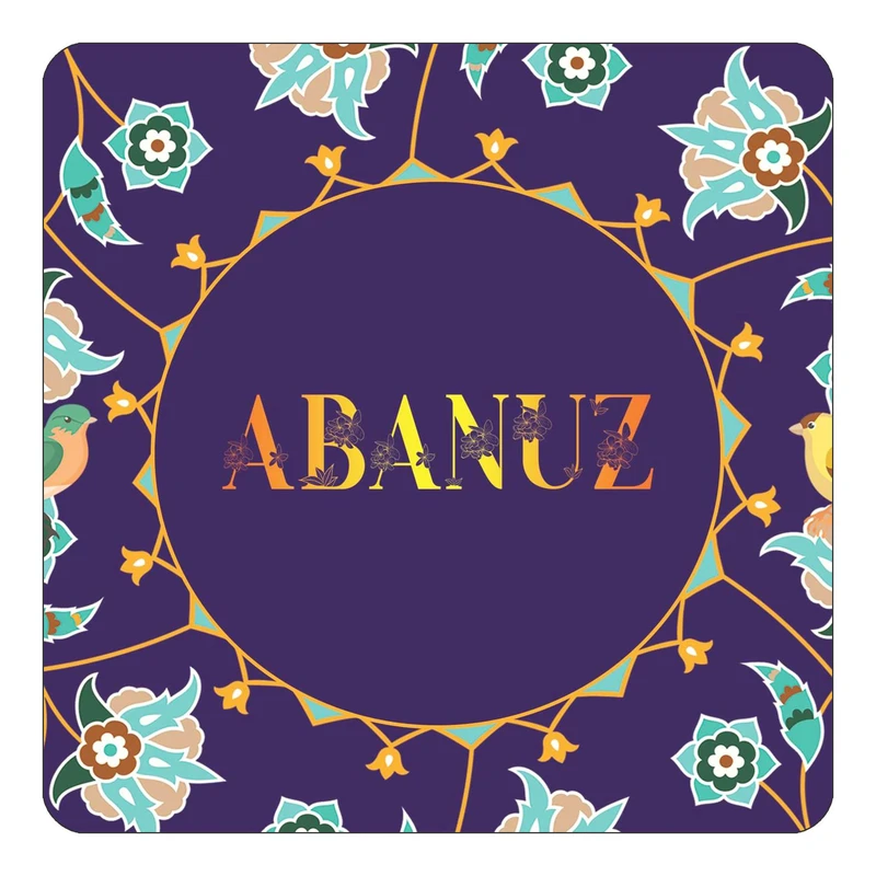 مگنت کاکتی طرح اسم آبانوز abanuz مدل گل و بلبل کد mg10661