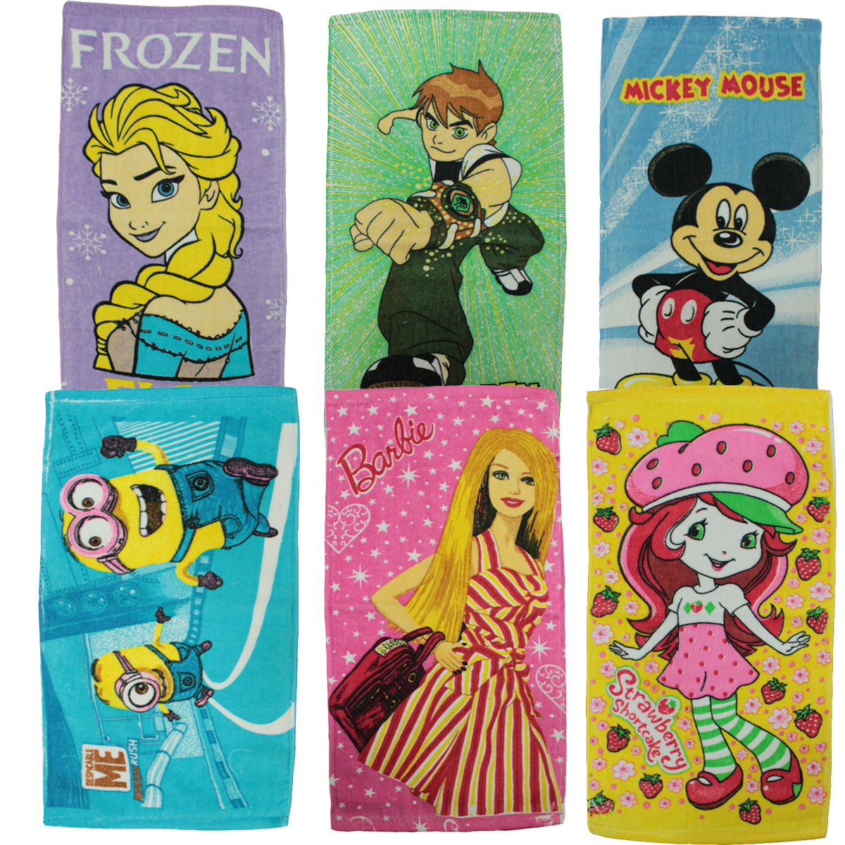 حوله دستی طرح عروسکی سایز 31x61 سانتی متر مجموعه 6 عددی