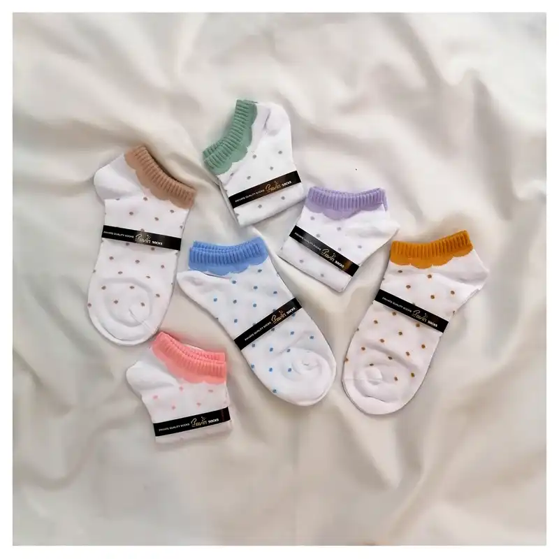 جوراب زنانه پاوین مدل خال خالی بسته 6 عددی