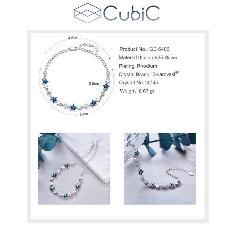 دستبند نقره زنانه کوبیک مدل QB-64061