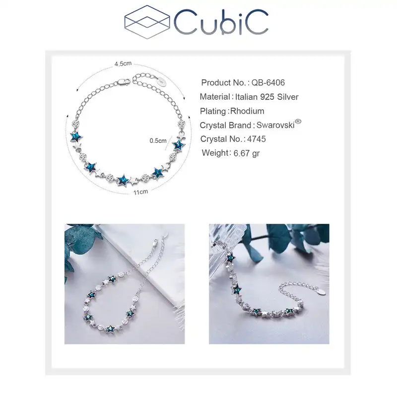 دستبند نقره زنانه کوبیک مدل QB-64061