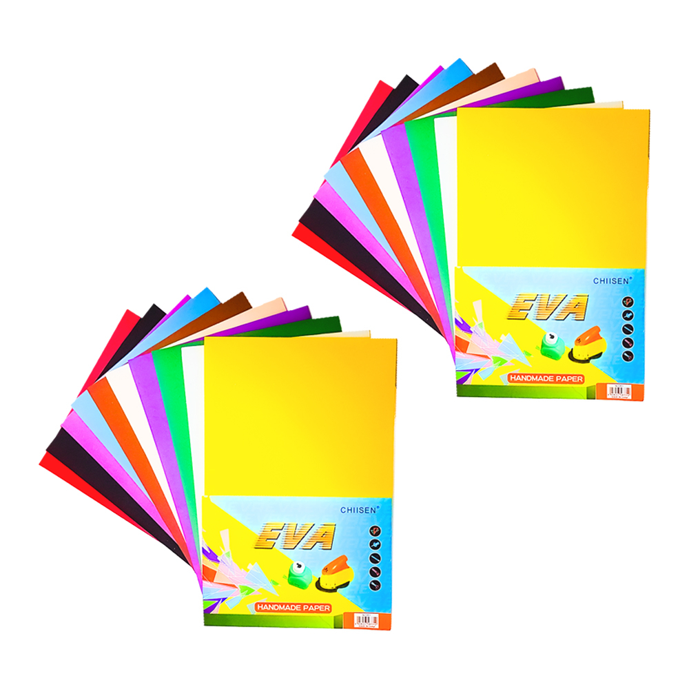 مقوا رنگی ایوا کد J20 سایز 24x34 سانتی متر بسته 20 عددی