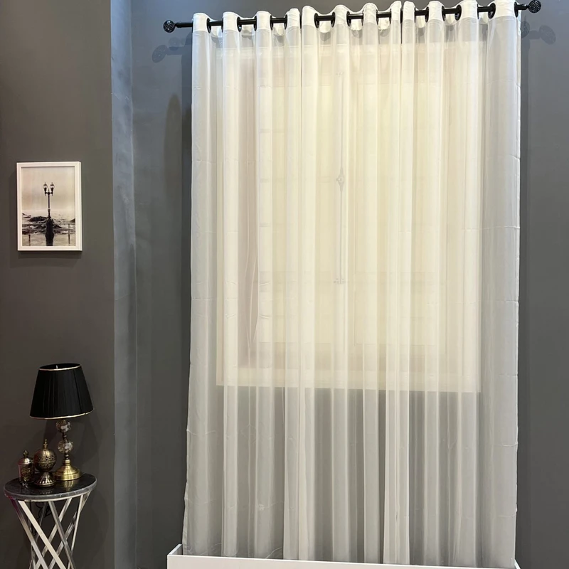 پرده مدل پانچی حریر ساده کد k21 سایز 140x275 سانتی متر 