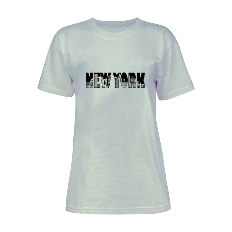 تی شرت آستین کوتاه زنانه مدل NEWYORK کد L216 رنگ طوسی