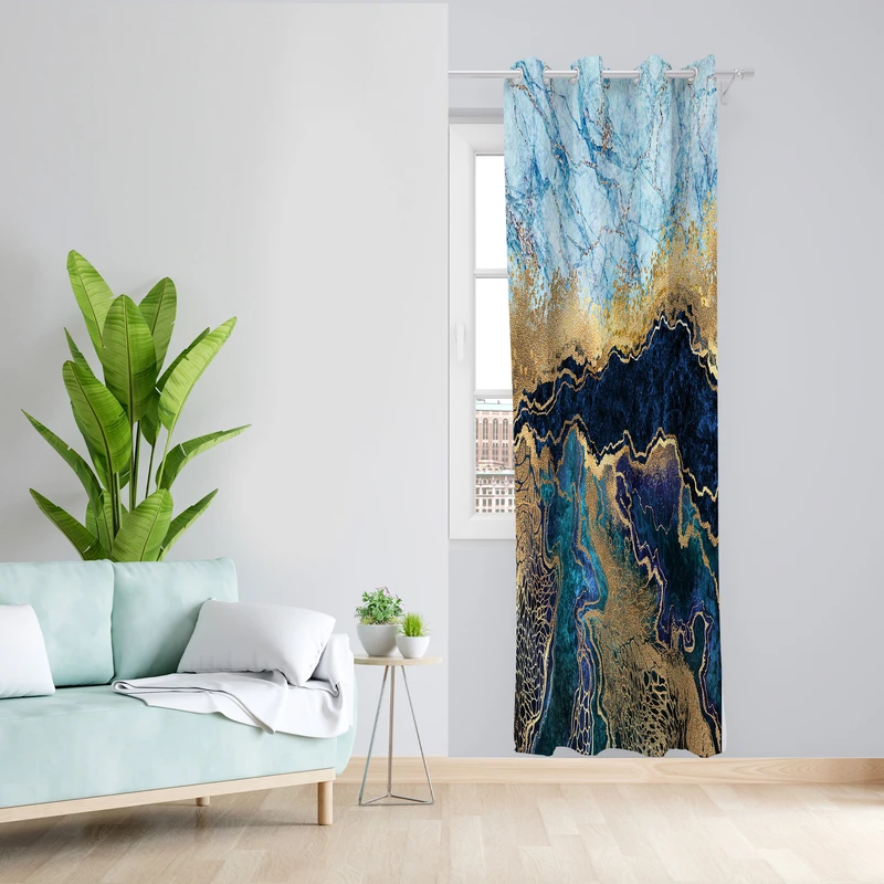 پرده طرح ساحل مدل مخمل پانچی کد 2157 z سایز 140x200 سانتی متر