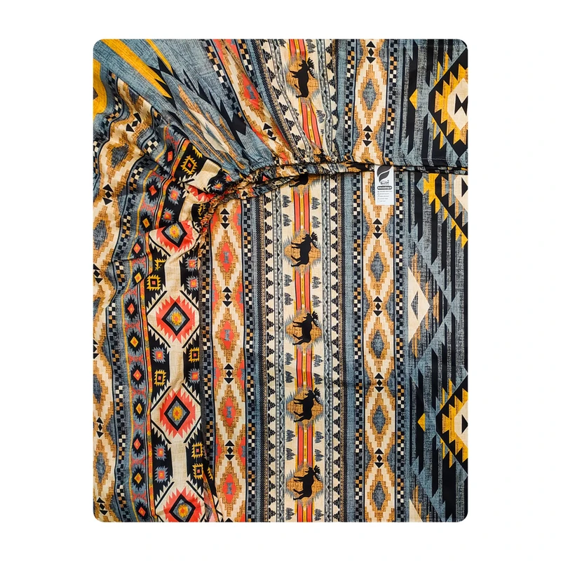 ملحفه میکرو آدنو مدل قشقایی کد CH156 دونفره سایز 140x200 سانتی متر