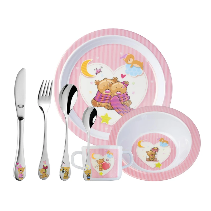 سرویس غذاخوری 7 پارچه کودک نیکولو مدل Bear-p